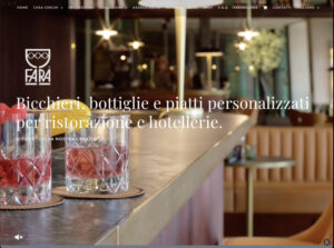 Immagine dell'home page del sito realizzato per Fara Vetrerie